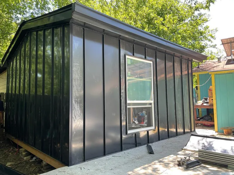 Black standing seam metal wall panels for Metal Roof Installation in Berwick